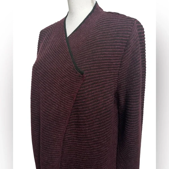 PUREJILL / Black & Maroon Cardigan Sweater / Medium / Preppy Goth Bohemian - Picture 6 of 13